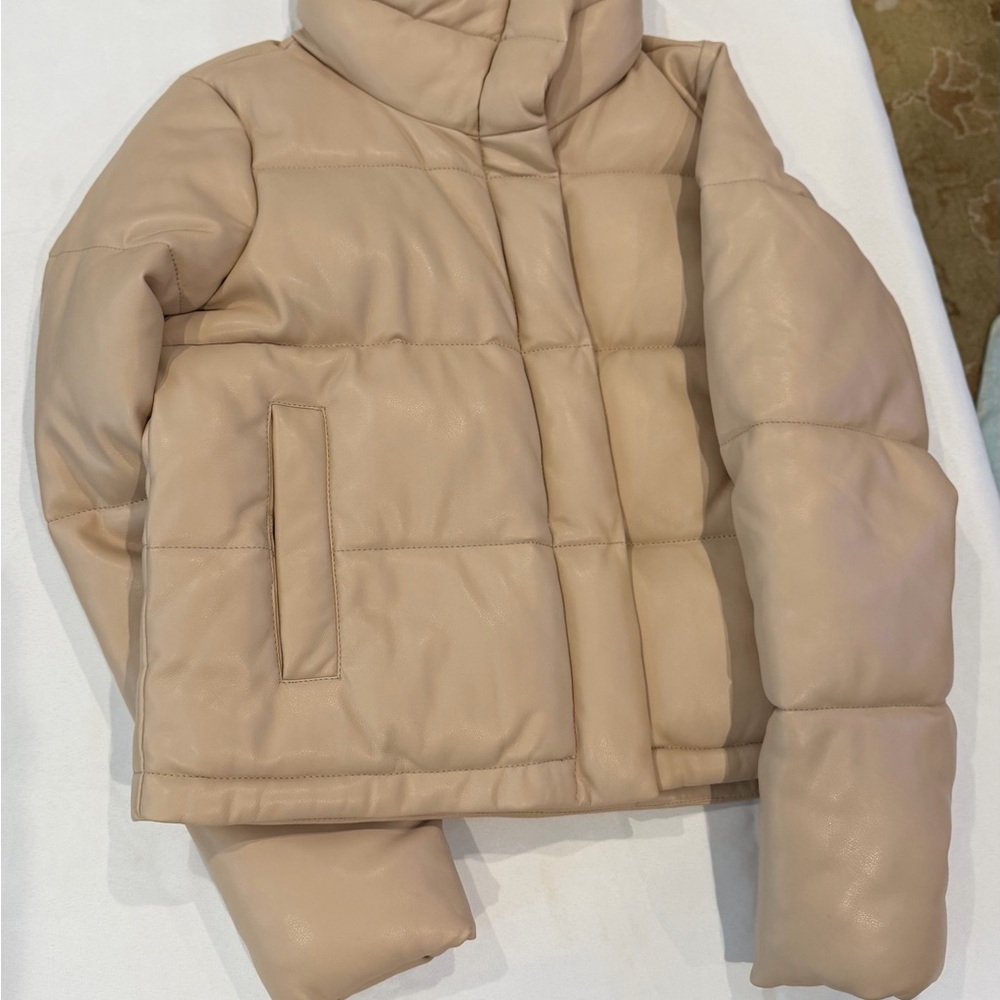 Abercrombie & Fitch Faux Leather Mini Puffer